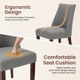 thumbnail image 6 of Upholstered Dining Chair Wood Mid Century Side Chair for Kitchen Desk, Dining Room and Restaurant, Set of 2, Light Gray, 6 of 10