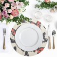 thumbnail image 6 of Round Grid Placemat ,One Sizex4, Round Placemat, PVC Plate Mat，15.4 Inch Non-Slip and Heat Resistant, Table Placemat, Dining Room Placemat Beautiful Red Butterfly, 6 of 7