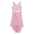 thumbnail image 3 of Alvivi Girls Lace Floral Dress High Low Pendulum Chiffon Gown Wedding Bridesmaid Costume 6-16, 3 of 7