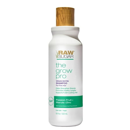 Raw Sugar The Grow Pro Shampoo - Passion Fruit   Marula   Zinc - 18 fl oz Raw Sugar The Grow Pro Shampoo with Vegan Biotin, Marula Oil & Zinc, 18 fl oz