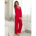 thumbnail image 2 of MINTREUS Pajamas Women's Long Sleeve Pj Set Soft 2 Piece Loungewear Sleepwear with Pockets, 2 of 5