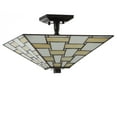 thumbnail image 2 of JONATHAN Y Jason 15.7" Tiffany-Style Glass/Metal LED Semi-Flush Mount, White/Cream, JYL8027A, 2 of 7
