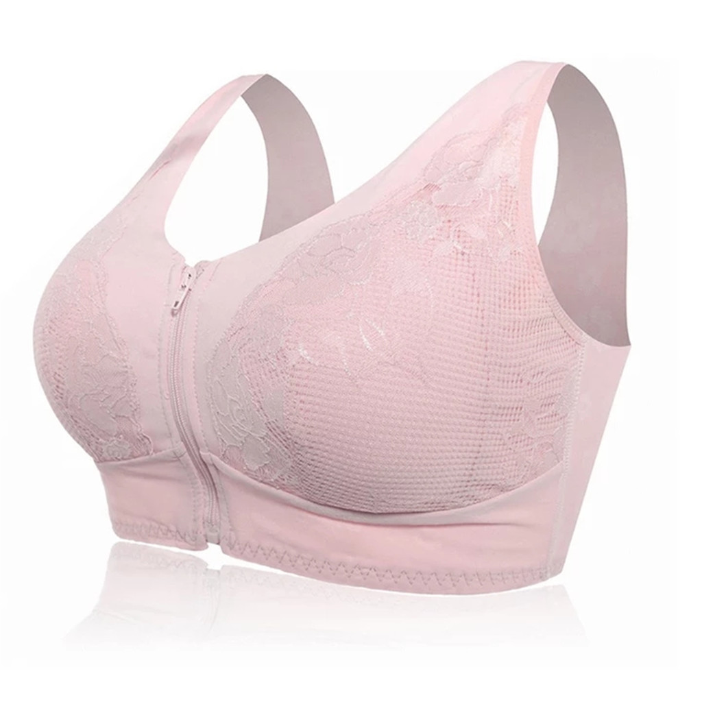 front zipper wireless bra