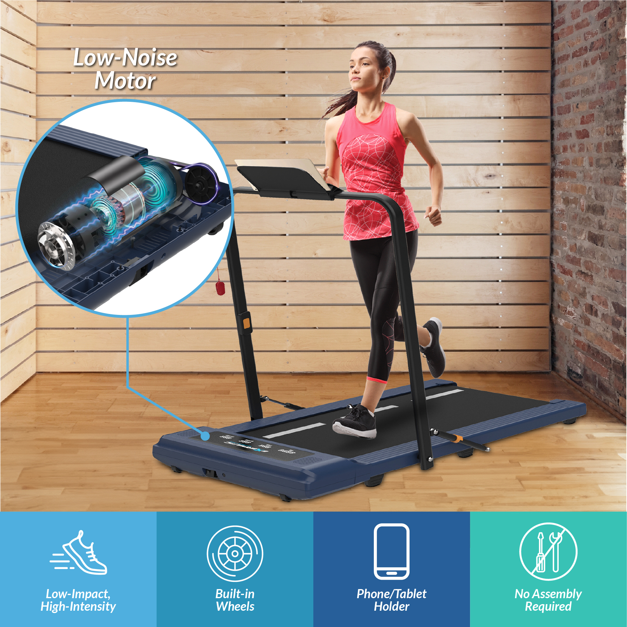 Exerpeutic TF1000 400 lbs. Weight Capacity Treadmill with Incline Options, Heavy Duty Belt and Pulse Monitoring - image 5 of 7