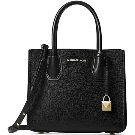 Michael Kors Ladies Black Pebbled Leather Accordion Mercer Crossbody Bag