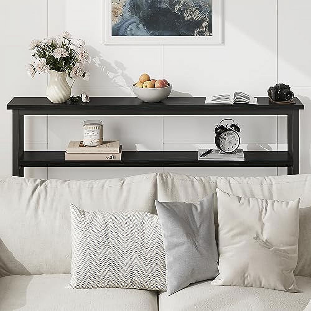 Faitaliicy 2 Tier Narrow Sofa Side Table Thin Console Table Slim Behind Couch Table Small Entryway Table Display Table With Adjustable Shelf For Hallway Bedroom Living Room Foyer
