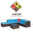 thumbnail image 7 of Lacoo 7 Pieces Outdoor Conversation Set All Weather PE Rattan Sectional Sofa Sets with Soft Cushions, Ottoman and Coffee Table, Blue, 7 of 7