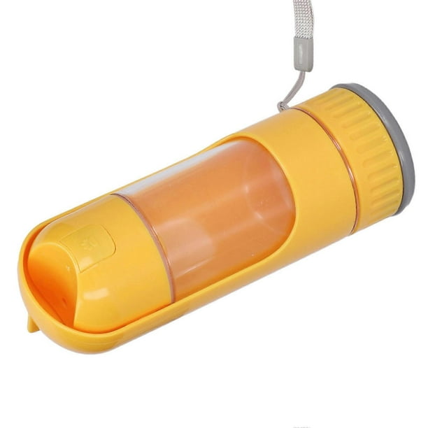 2 in 1 Dog Water Bottle Portable Leakage Proof Pet Water Dispense for Dog Cat Outdoor Walking Traveling 350ML Yellow
