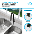 thumbnail image 5 of KBFmore 17.63 inch Stainless Steel Matte Black Finish Kitchen Faucet with Dual Function Pull Out Down Spray Head, 5 of 10