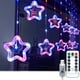 thumbnail image 1 of LED Illuminated Five-pointed Starses Ice Strip Lights String Americans Independence Day Atmospheres Decorative Outdoor Scene Layout Hanging Decorations, 1 of 9