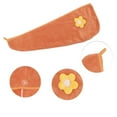 thumbnail image 3 of 1 Pc Women Soft Side Flowers Hair Towel for Bathroom Vacation Travel Orange Coral Velvet, 3 of 3