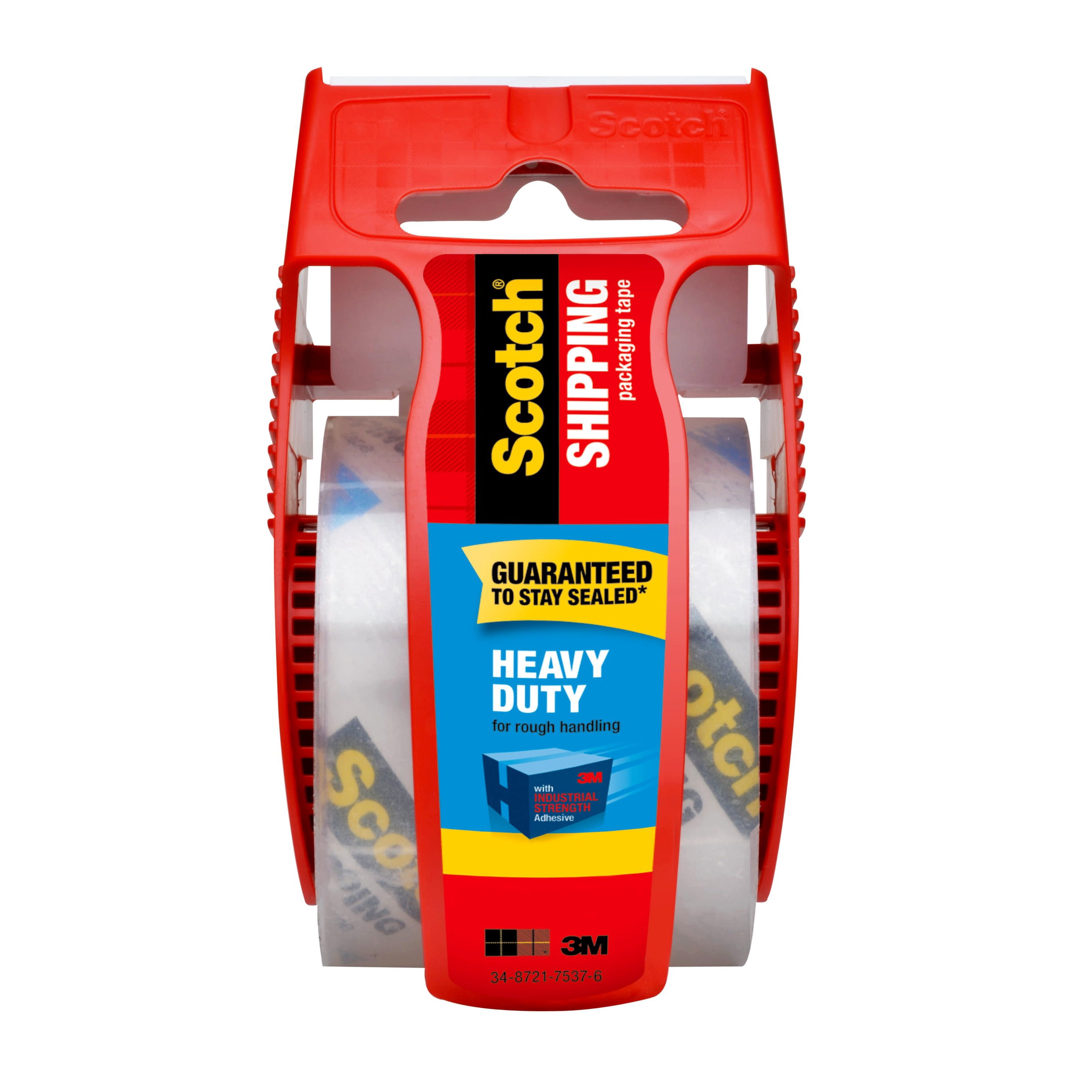Scotch Heavy Duty Shipping Packaging Tape with Dispenser, 4 Rolls