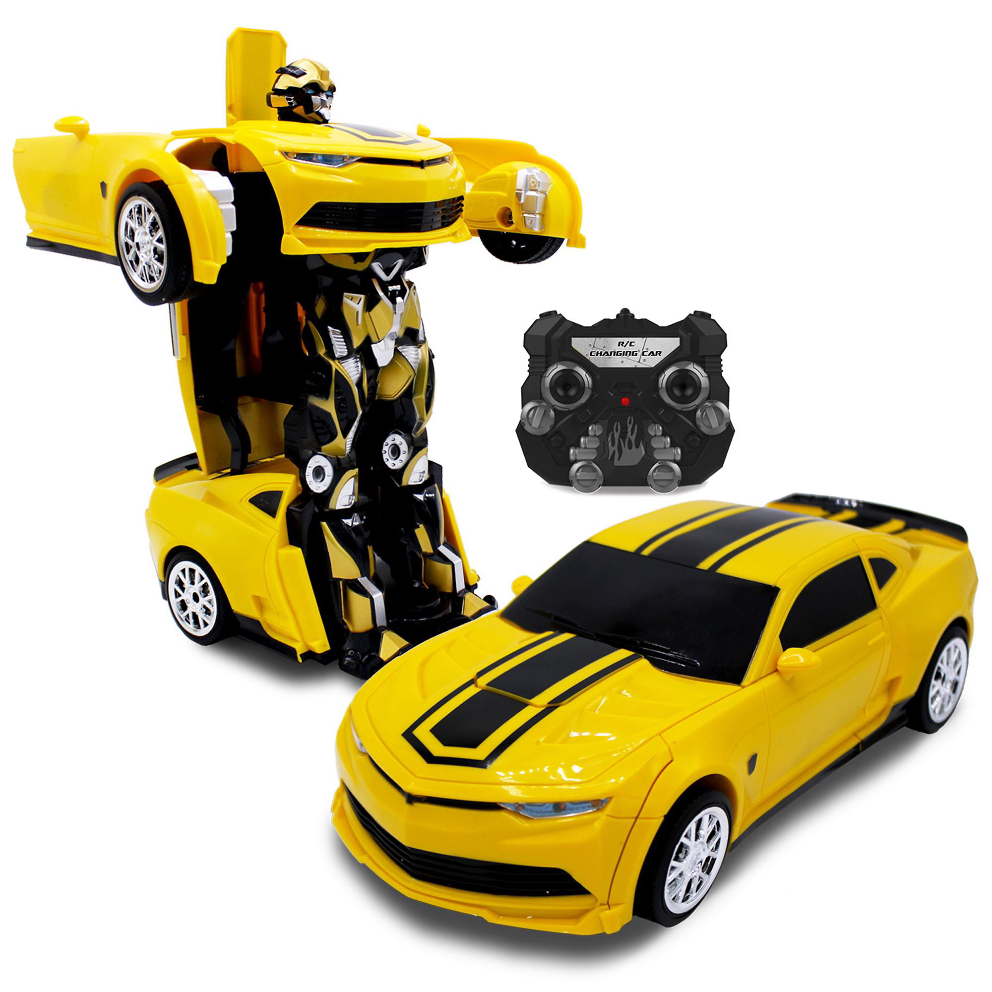 Kids RC Toy Yellow Car Transforming Robot 2.4 GHz Remote ...
