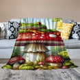 thumbnail image 2 of JRXY Frog on Mushroom Calendula Orange Pacific Beauty Flannel Fleece Blanket White, 2 of 6
