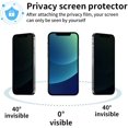 thumbnail image 2 of HD Tempered Glass Film, Anti-peeping Protective Film，Suitable for iPhone 11 Pro Max/iPhone XS Max 6.5-inch Privacy Screen Protector, With IBAOLE Lens Protectoriphone 12 Mini, 2 of 6