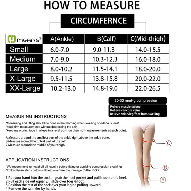 Thigh High Compression Stockings, Closed Toe, Pair, Firm Support 20-30mmHg  Gradient Compression Socks with Silicone Band, Unisex, Opaque, Best for  Spider & Varicose Veins, Edema, Swelling, Beige L : : Health 