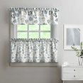 thumbnail image 2 of Rod Pocket Kitchen Curtain Set 3-Piece, 27.5x36 Inch Valance & Tier Drapes, Polyester Pongee Cafe Curtains for Living Room, Bathroom, Farmhouse Rustic Country Window Treatments., 2 of 6