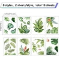 thumbnail image 2 of 16 Sheets Leaf Wall Stickers Tropical Plants Stickers Turtleback Leaf Window Stickers PVC Waterproof Self Adhesive Wall Decals Removable for Window Decor Clings Stairway Housewarming Gift, 2 of 9