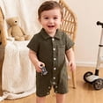 thumbnail image 4 of Curenmufel Boy Romper Baby Boy Shirt Romper Summer Infant Clothes 0 3 6 9 12 18 24 Months (Green,3-6 Months), 4 of 4