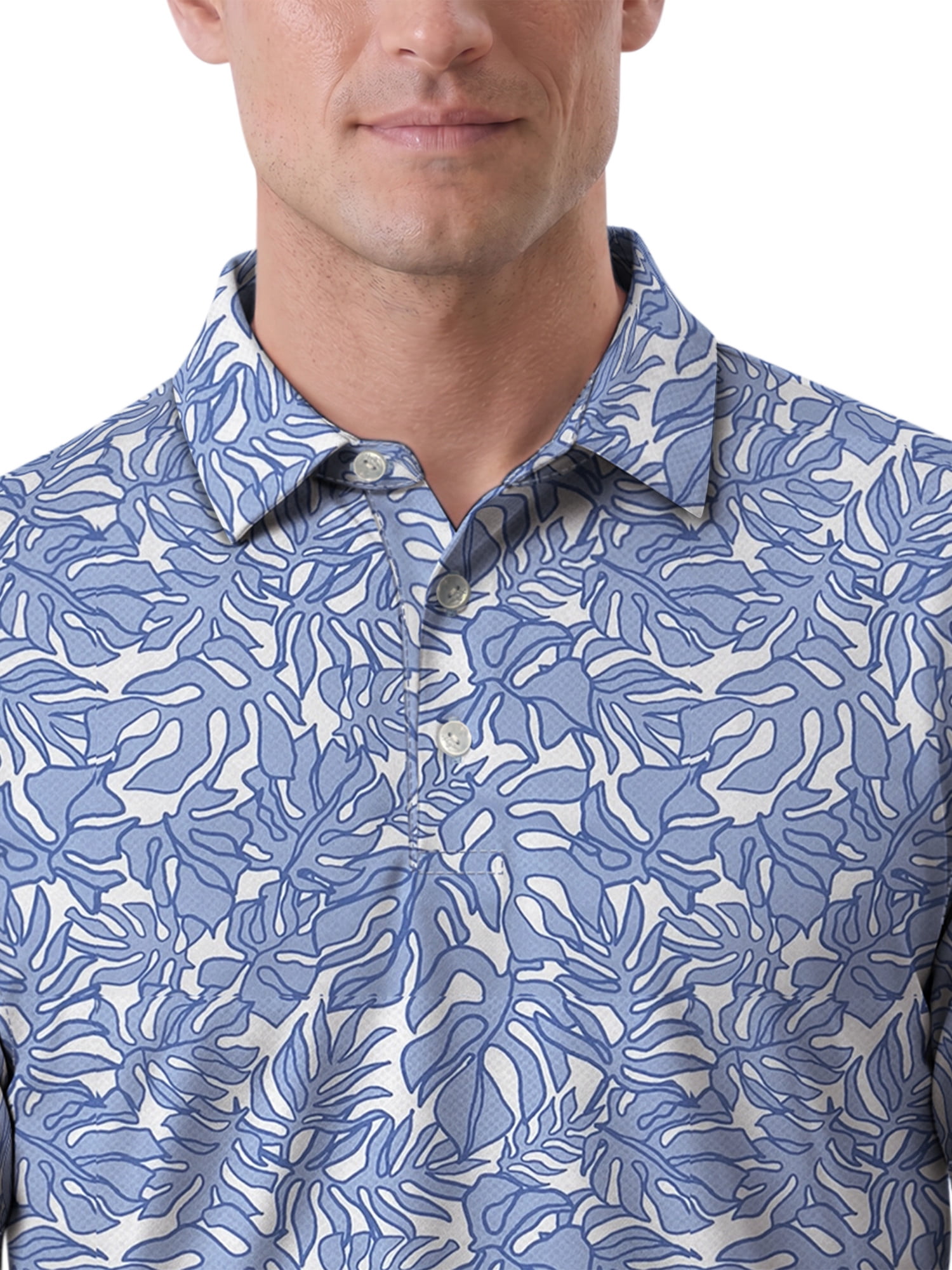 Ben Hogan Performance Men's & Big Men's Tropical Print Short Sleeve Polo Shirt, Sizes S-4XLT