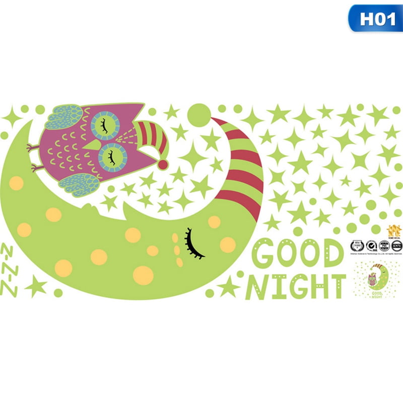 DIY Art Home Nursery Flexi Mini Stickers Fairy Glow in the Dark Sky Wall Decals