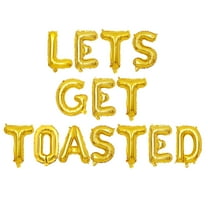 17PCS Gold Balloons 16 Inches, LETS GET TOASTED Foil Balloons, Party Balloons, Foil Balloons, Birthday Balloons, Holiday Party Balloon Banner