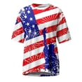 thumbnail image 4 of USSUMA Summer Tops for Women Trendy Crewneck Short Sleeve Dressy Shirts Blouses American Flag Star Women's Tops Summer 2022 4th of July Patriotic Graphic Casual Tshirts Tunic Plus, 4 of 5