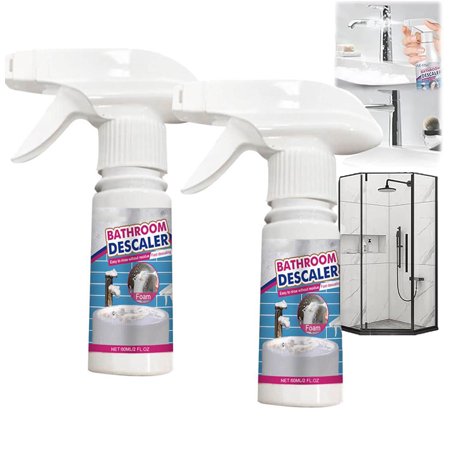 Bathroom Descaler Foam Cleaner Spray 2026 Fast-Acting Powerful Stubborn Stains & Limescale Remover All-Purpose Bubble Foam Cleaner for Bathroom Toilet Shower Glass Sink 2PCS