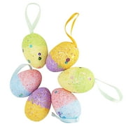 Elenxs 6Pcs Easter Eggs Colorful Speckled Foam Fake Eggshell Simulation Party Decoration Toys Boy Girl Gift