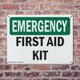 thumbnail image 4 of (2 Pack) First Aid Kit OSHA Emergency Sign 14 Inch X 10 Inch Indoor / Outdoor Rust-Free Aluminum Metal Signs for Workplace, Workshop, and Construction Site, Made in the USA, 4 of 8