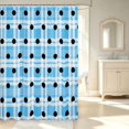 thumbnail image 2 of Manfei Geometric Check Shower Curtain 72Wx84L,Minimalism Polka Dot Bathroom Shower Curtain,Blue Black, 2 of 5