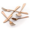 thumbnail image 3 of MegaChef  Gibbous 20 Piece Flatware Utensil Set, Stainless Steel Silverware Metal Service for 4 in Rose Gold Matte, 3 of 6