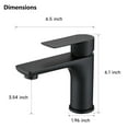 thumbnail image 3 of Cerypsa Brass Single Handle Bathroom Lavatory Basin Sink Faucet-Matte Black, 3 of 6