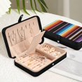 thumbnail image 6 of SKYSONIC Mexican Serape Travel Jewelry Box PU Leather Jewelry Organizer Ideal Gift for Women Girls, Portable Mini Jewelry Travel Case for Earrings Rings Necklaces Bracelets, 6 of 7