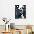 thumbnail image 3 of JEUXUS Black Aluminum alloy Framed Abstract Wall Art Wall Art Black Queen Canvas Wall Art Living Room Decor African American Wall Art Black Art Paintings For Wall Living Room Decor 16x20 in, 3 of 5