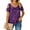 Purple, variant on Juslio Plus Size Blouses for Women Short Sleeve Casual Solid Color V-Neck Shirts Tops L