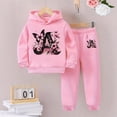 thumbnail image 2 of XZNPDUCQ 4-5 Years Baby Outfit Toddler Girl Long Sleeve Pullover Tops and Pants Set 2Pcs Infant Fall Winter Clothes A206-Black, 2 of 8
