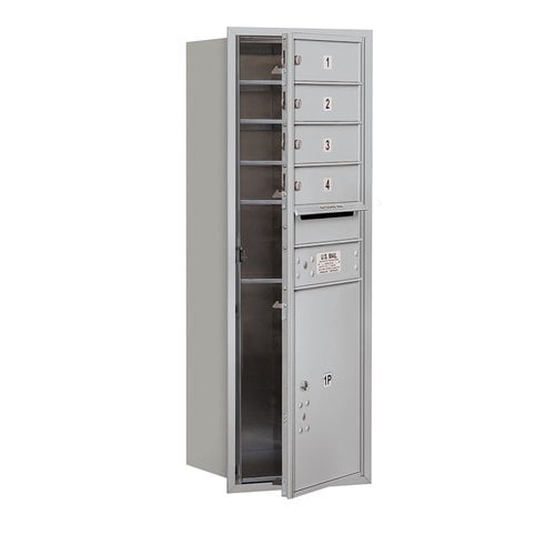 4C Horizontal Mailbox - 11 Door High Unit - Single Column - 4 MB1 Doors / 1 PL5 - Aluminum - Front Loading - Private Access
