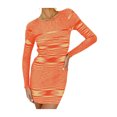 thumbnail image 2 of ITFABS Robe Courte Moulante en Tricot à Manches Longues et Col Rond à Imprimé Abstrait pour Femme, 2 of 4