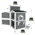 thumbnail image 4 of Uforic Cat House Outdoor Two-Story Wooden Feral Cat Shelter with Openable Roof, Escape Door - Gray, 4 of 11