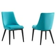 thumbnail image 2 of Modway Viscount Accent Performance Velvet Dining Chairs - Set of 2 in Blue, 2 of 10