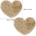 thumbnail image 4 of 2 Pieces Fluffy Heart Shaped Rug Faux Area Rug Bushy Room Carpet for Home Living Room Sofa Floor Bedroom, 12 x 16 Inch (Khaki), 4 of 14