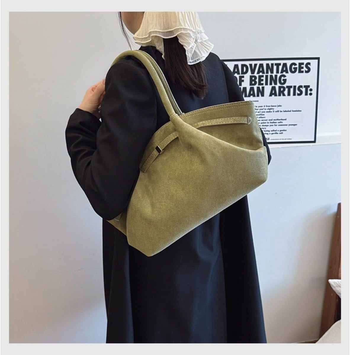 SPEKSEE Fashion Faux Suede Tote Bag for Women Dumpling Designs Crossbody Hobo Handbag Women Vintage Shoulder Bag Purse