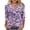 Purple-A, variant on Uaswgudfs Women's Daily Casual Fashion Unpositioned Print V-Neck Button T-Shirt – Loose Fit 3/4 Sleeve Tops Women's Shirts Green L
