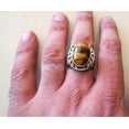 thumbnail image 4 of Tiger Eye Mans Ring, Natural Tiger Eye Ring, Birthstone Ring, Silver Jewelry, 925 Silver Ring, Birthday Gift, Heavy Mens Ring, Arabic Design, Ottoman Style Ring, Christmas, Turkey Mens Signet Ring, 4 of 6