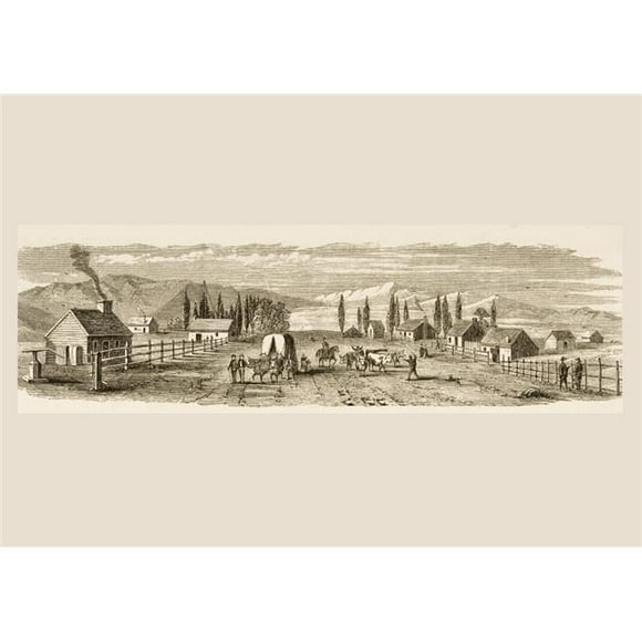 Posterazzi DPI1839479LARGE Lac Salé Ville Utah en 1850 d'Images Américaines Dessinées avec Stylo & Crayon par Rev Samuel Manning Circa 1880 Affiche Imprimée, Grand - 32 x 22
