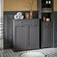 thumbnail image 2 of Haotian Tilt-Out Bathroom Laundry Cabinet Hidden Hamper Organizer with Double Baskets and Drawers Storing Unit Storage, Grey BZR33-DG, 2 of 18