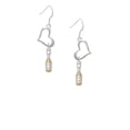 thumbnail image 2 of Delight Jewelry Two-tone Champagne Bottle Open Heart French Earrings, 2 of 4