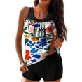 thumbnail image 2 of ZunFeo Womens 2 Piece Tankini Swimsuits High Waisted Bikini with Tummy Control Swim Shorts Abstract Floral Multicolor,Size S, 2 of 5