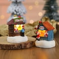 Postuois Christmas Winter Village House Ornaments Mini Lightup